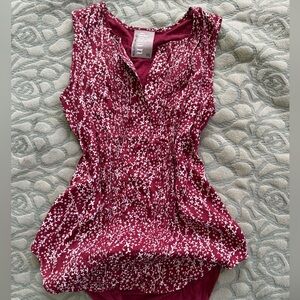 Dolan Burgundy and White Floral Top